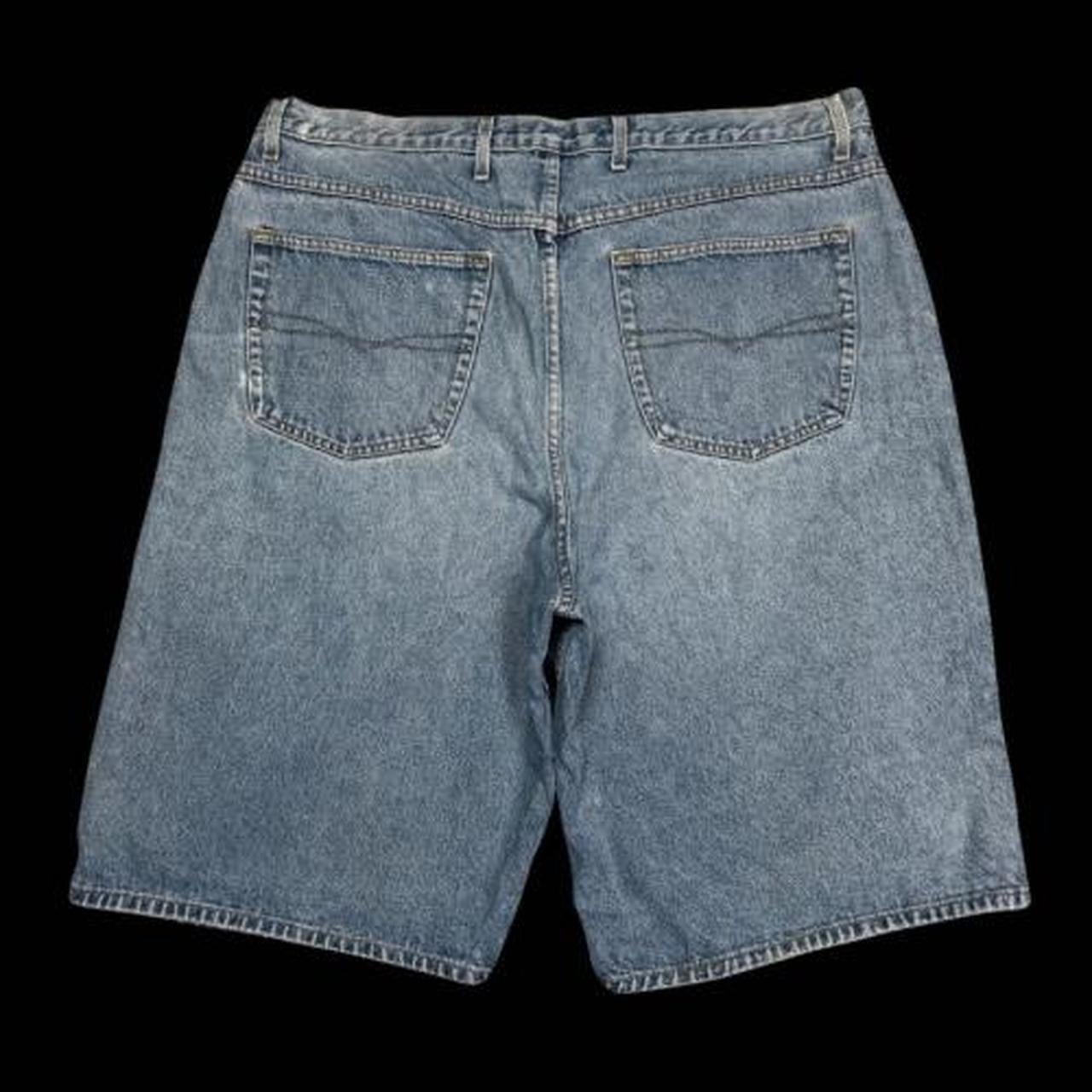 MEN'S ANCHOR BLUE SUPER BAGGY HIP HOP GRAPHIC DENIM JORTS W40