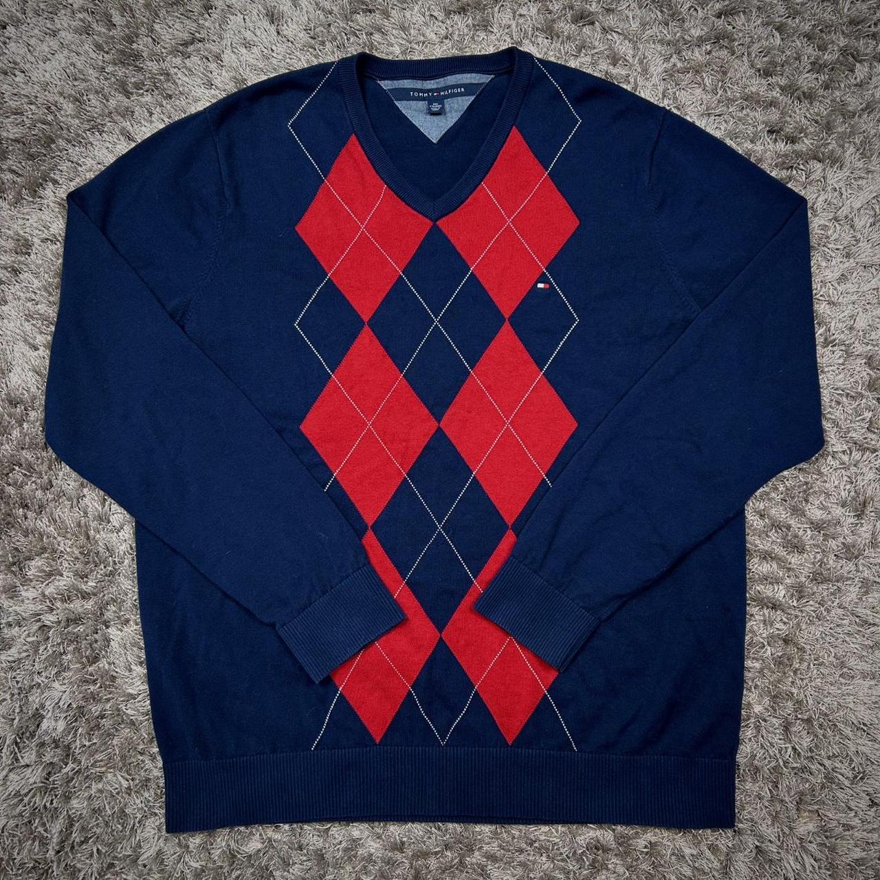 MEN'S VINTAGE TOMMY HILFIGER V NECK JUMPER SIZE