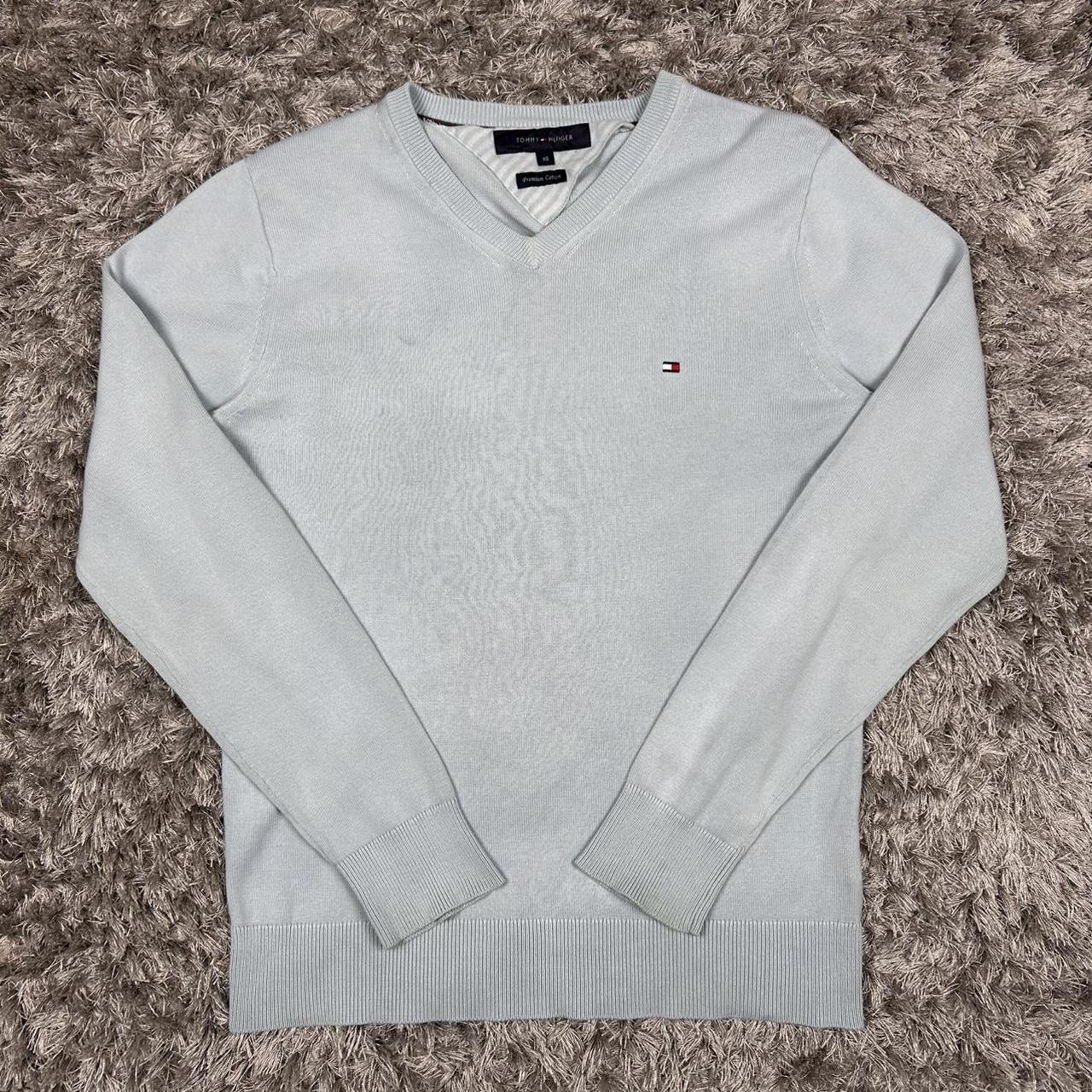 MEN'S VINTAGE TOMMY HILFIGER V NECK JUMPER SIZE XS