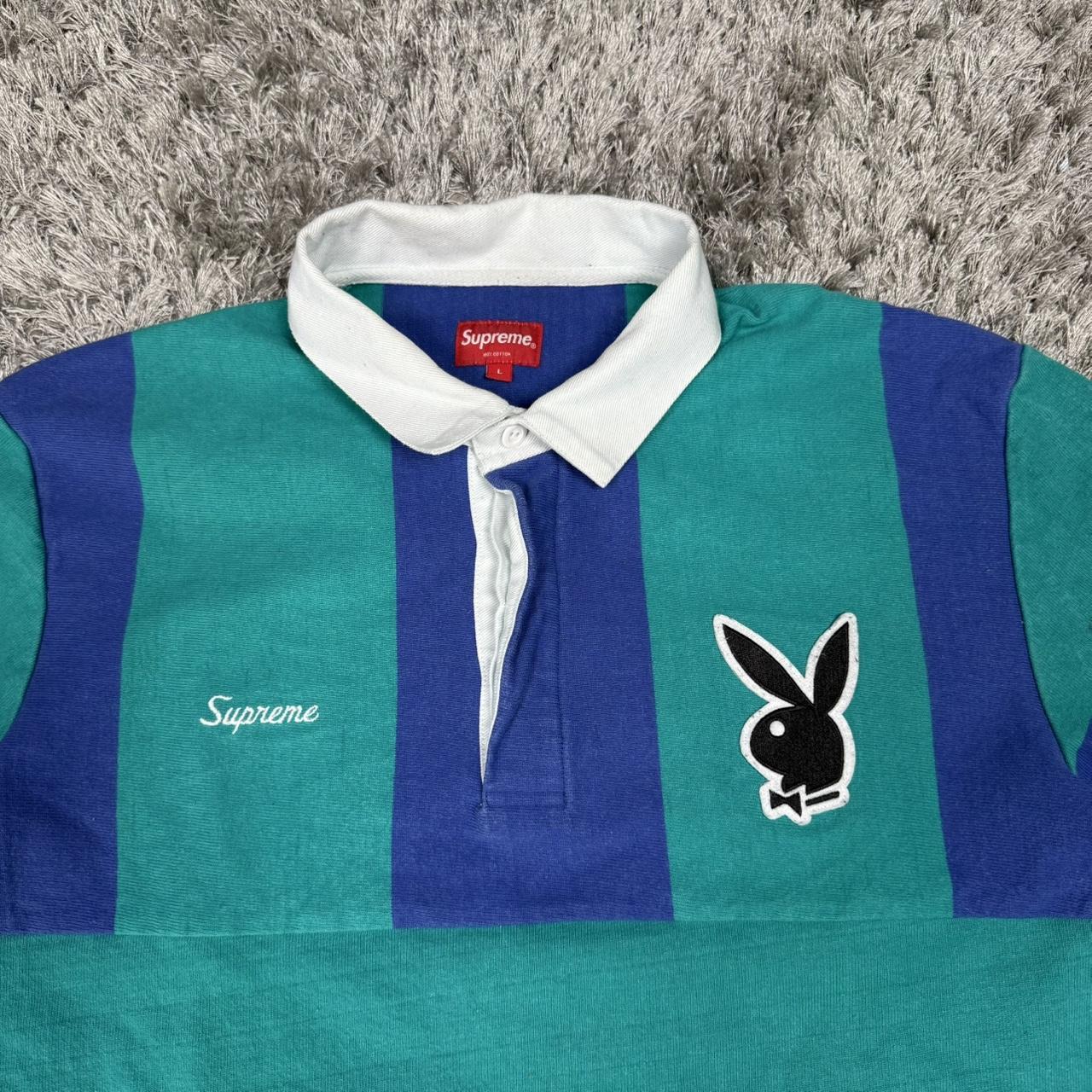 SUPREME X PLAYBOY BUNNY RUGBY SHIRT 2017 SIZE L