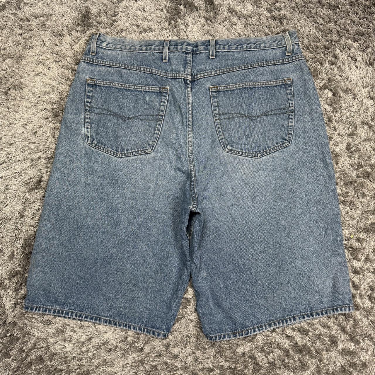 MEN'S ANCHOR BLUE SUPER BAGGY HIP HOP GRAPHIC DENIM JORTS W40