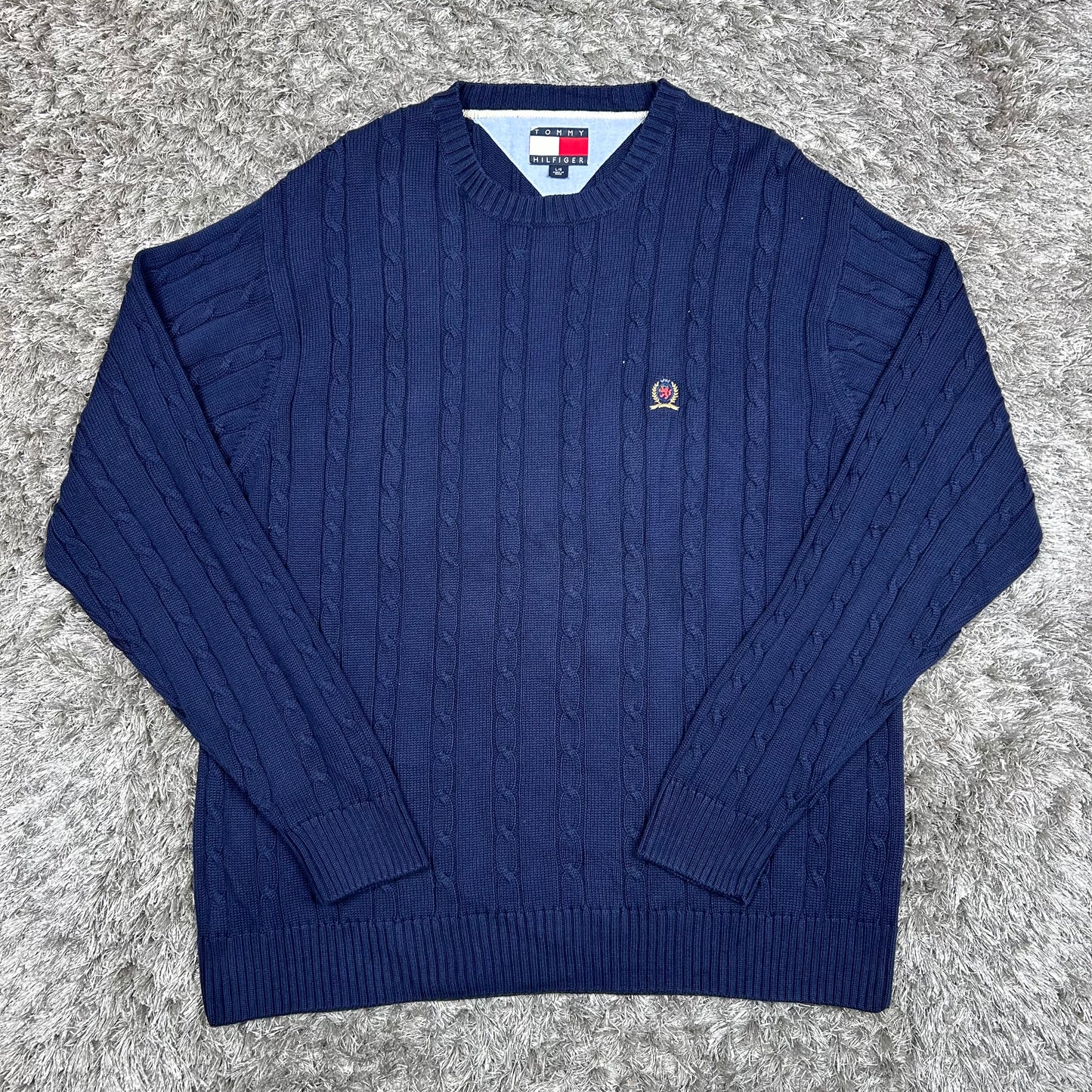 MEN’S TOMMY HILFIGER CABLE KNIT JUMPER SIZE L