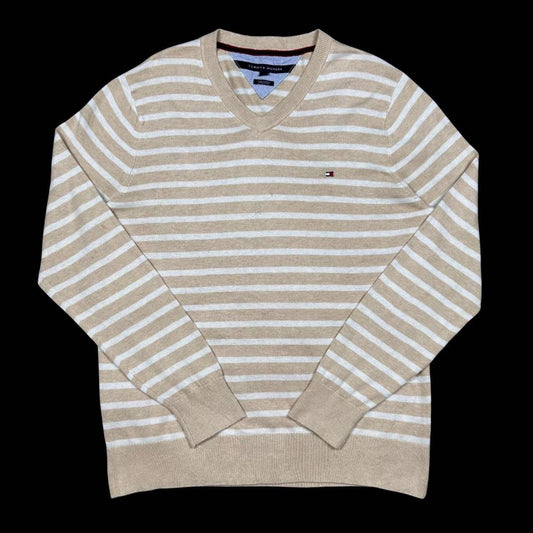 MEN'S VINTAGE TOMMY HILFIGER V NECK JUMPER SIZE