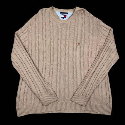 MEN'S VINTAGE TOMMY HILFIGER CABLE KNIT JUMPER SIZE XL