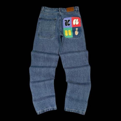 MEN'S KARL KANI GRAPHIC PRINT DENIM JEANS W29 L31