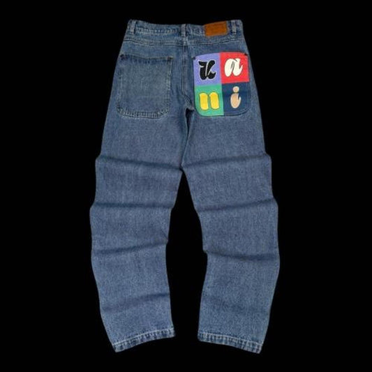 MEN'S KARL KANI GRAPHIC PRINT DENIM JEANS W29 L31