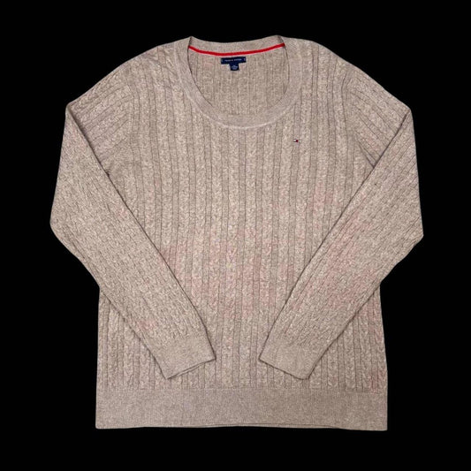 WOMEN'S VINTAGE TOMMY HILFIGER CABLE KNIT JUMPER SIZE XXL