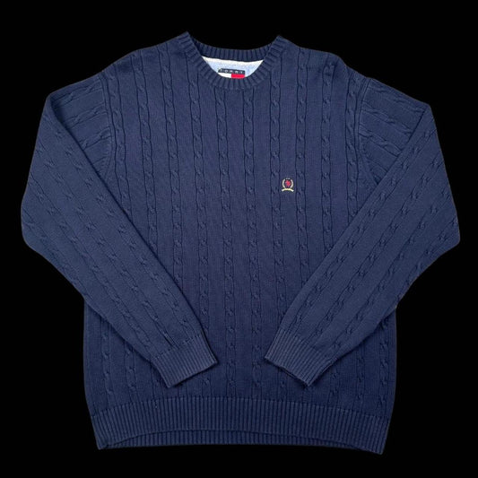 MEN'S VINTAGE TOMMY HILFIGER CABLE KNIT JUMPER SIZE L