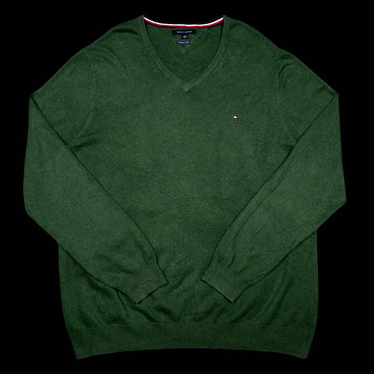 MEN'S VINTAGE TOMMY HILFIGER V NECK JUMPER SIZE XXL