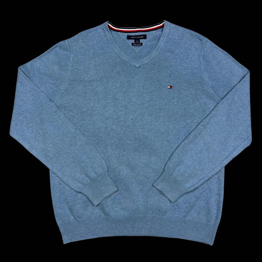 MEN'S VINTAGE TOMMY HILFIGER V NECK JUMPER SIZE S