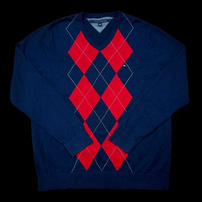 MEN'S VINTAGE TOMMY HILFIGER V NECK JUMPER SIZE