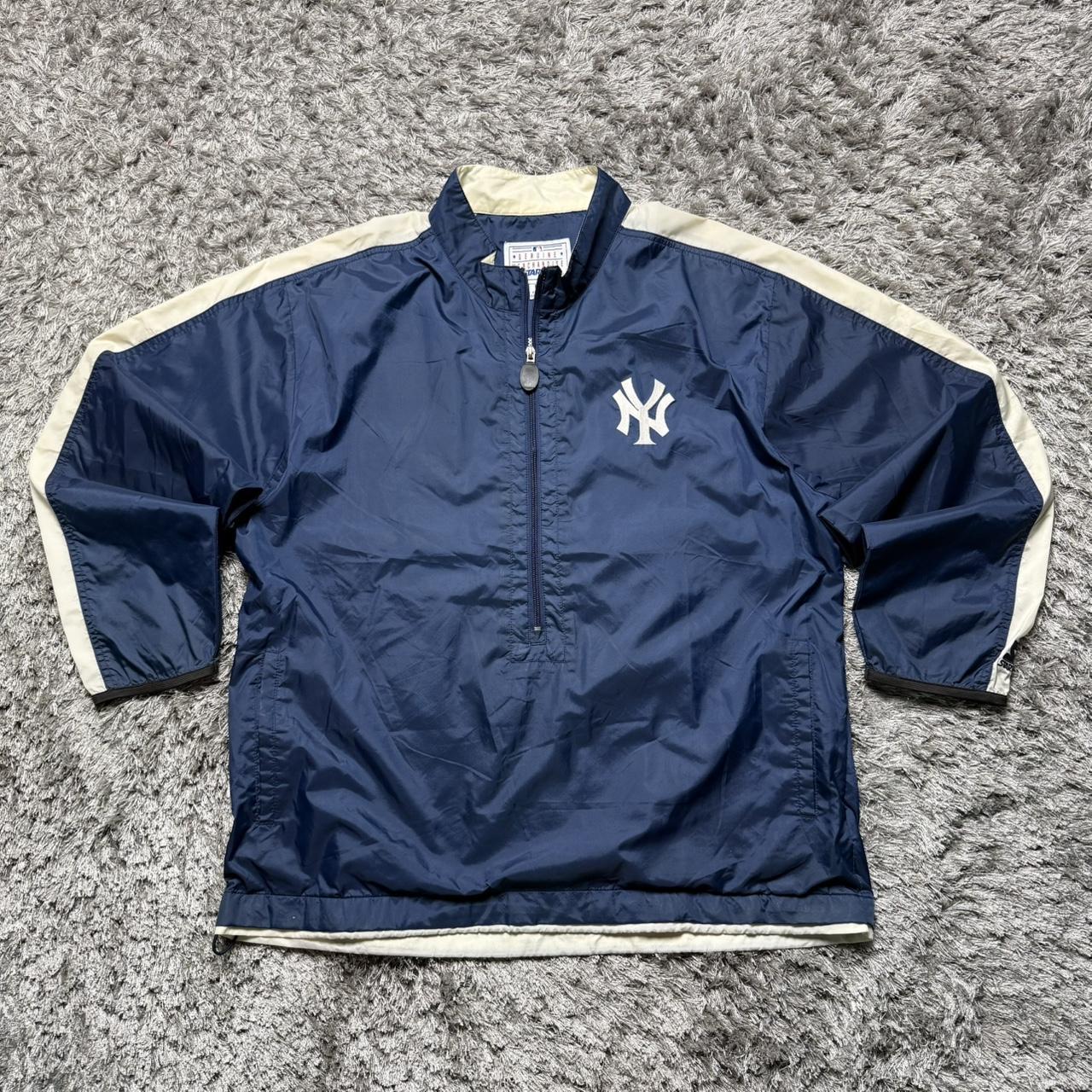 MEN'S STARTER YANKEES HALF ZIP WINDBREAKER SIZE L