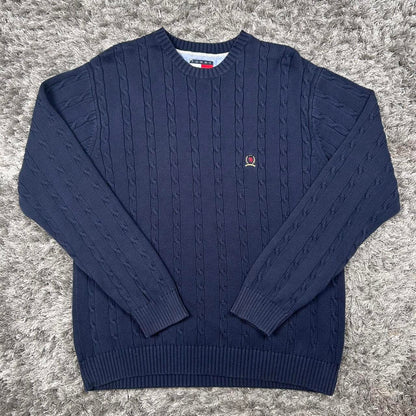 MEN'S VINTAGE TOMMY HILFIGER CABLE KNIT JUMPER SIZE L