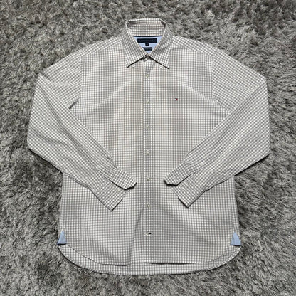 MEN'S TOMMY HILFIGER CHECK BUTTON UP SHIRT SIZE M