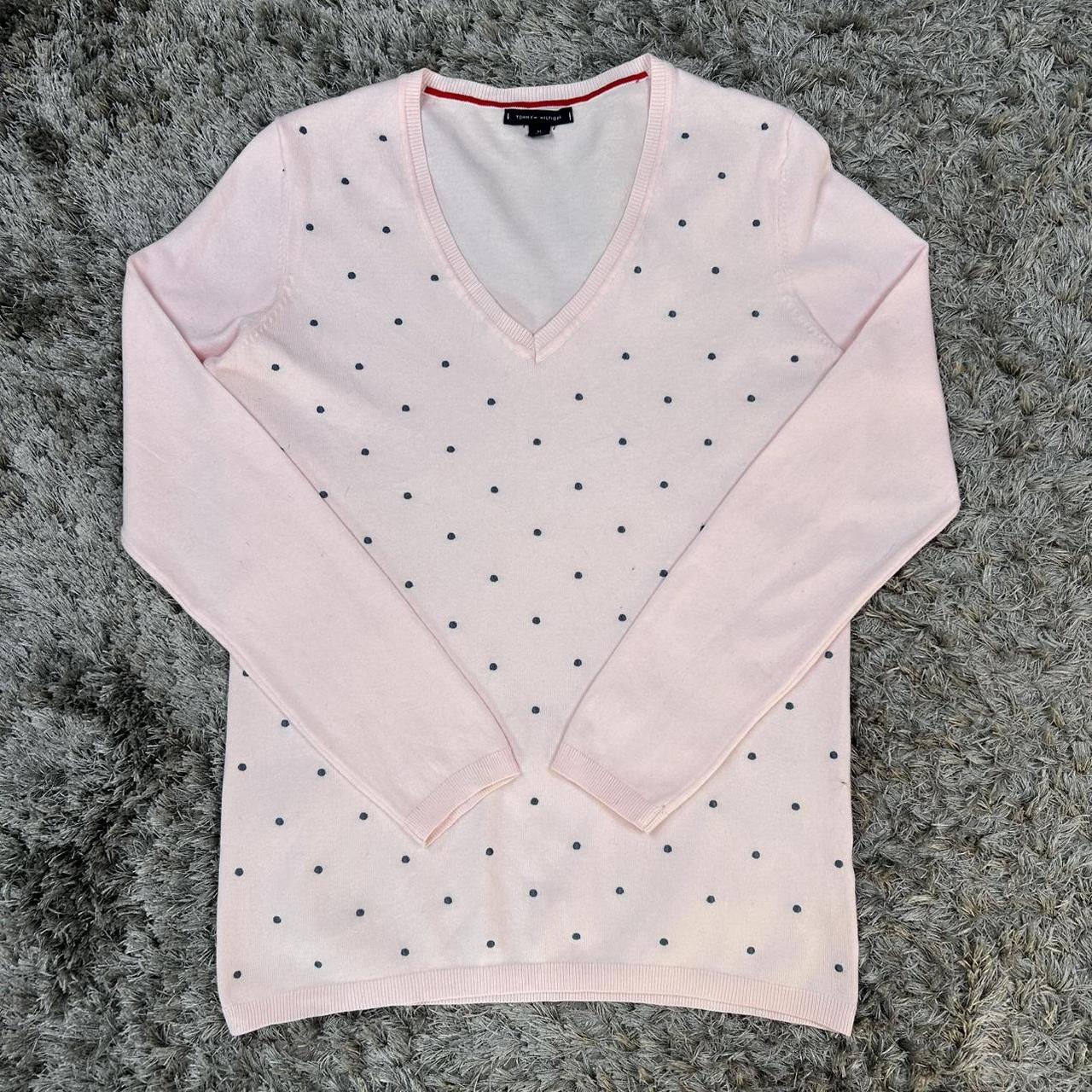 WOMEN'S VINTAGE TOMMY HILFIGER V NECK JUMPER SIZE M