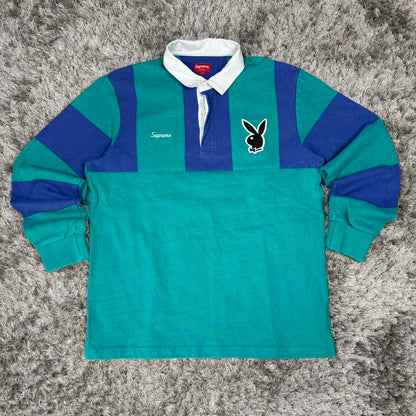 SUPREME X PLAYBOY BUNNY RUGBY SHIRT 2017 SIZE L