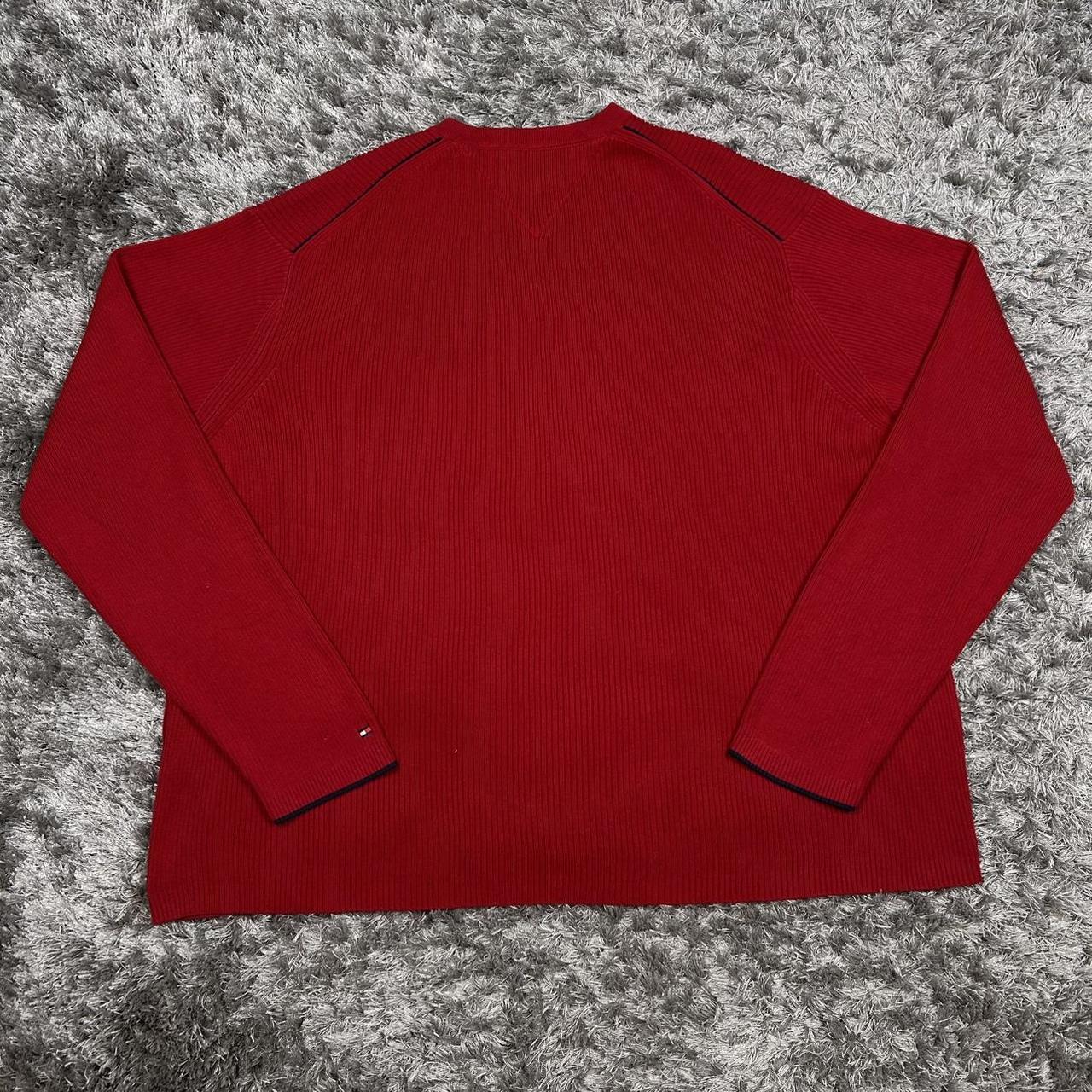 MEN'S VINTAGE TOMMY HILFIGER RIBBED V NECK JUMPER SIZE XL