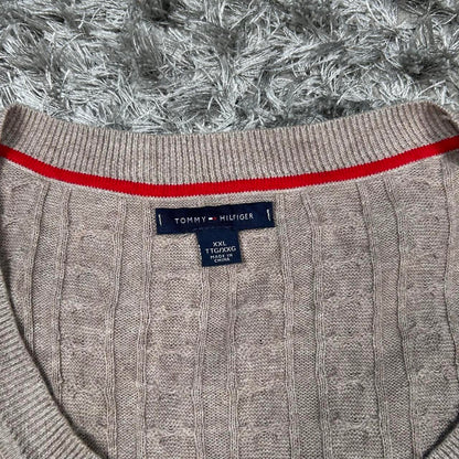 WOMEN'S VINTAGE TOMMY HILFIGER CABLE KNIT JUMPER SIZE XXL