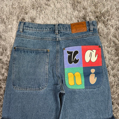MEN'S KARL KANI GRAPHIC PRINT DENIM JEANS W29 L31